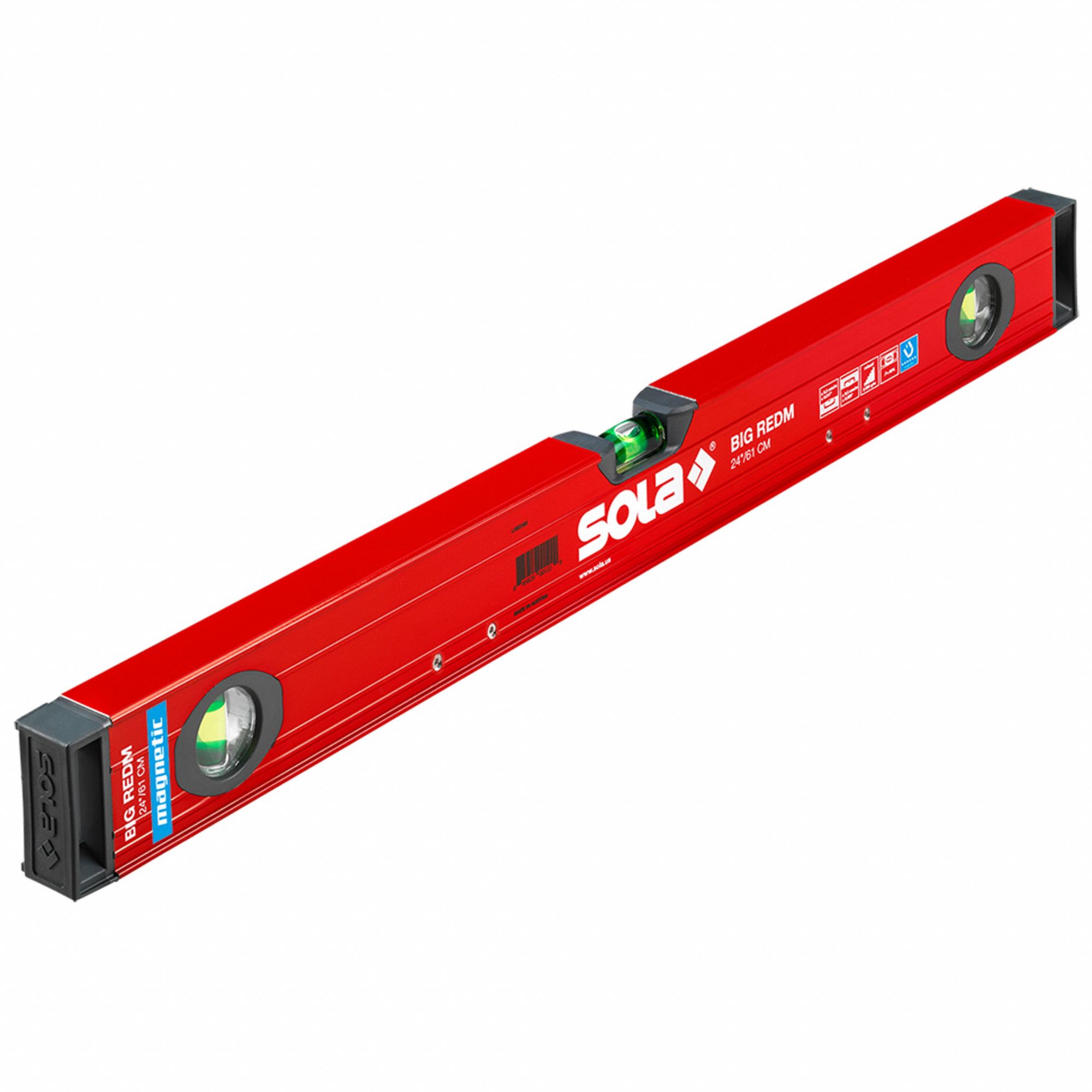 Box Beam Level Black/Red 24 in L