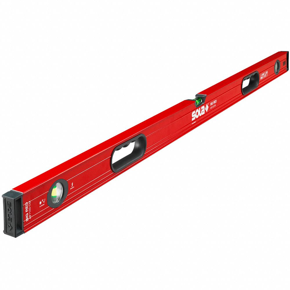 Box Level, Aluminum, 48 In, Red