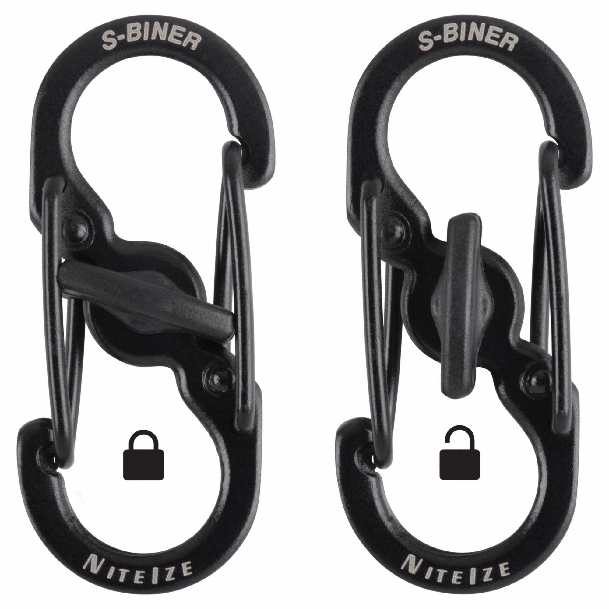 NITE IZE, Locking Carabiner Clip 23PF83LSBM012R3 Grainger