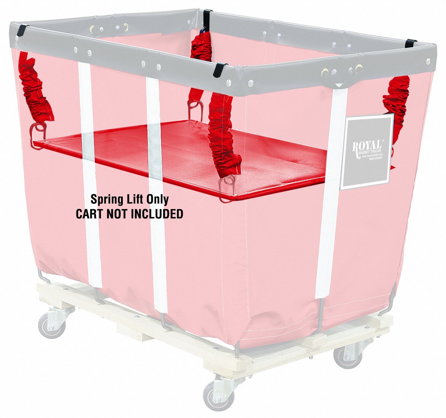 Basket Spring Lift: Red, 23 lb Load Capacity, 36 in Overall Lg, 24 in Overall Wd