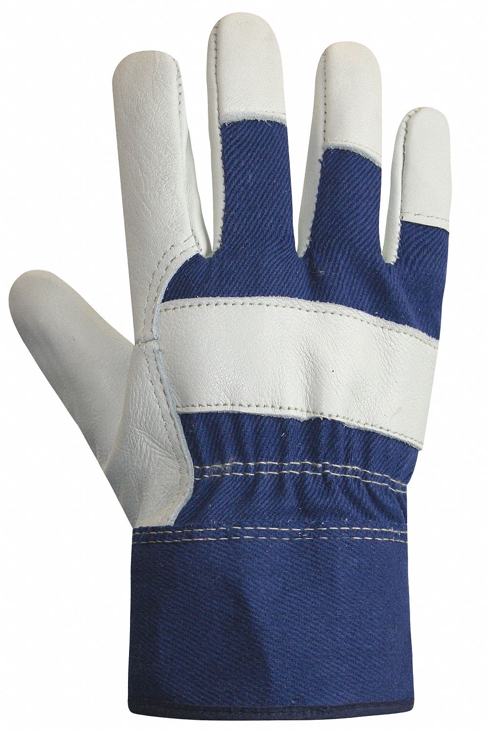 LADIES WORK GLOVES, 2 //2 SAFETY CUFF, ELASTIC WRIST, ONE SIZE, COWHIDE/COTTON, PR