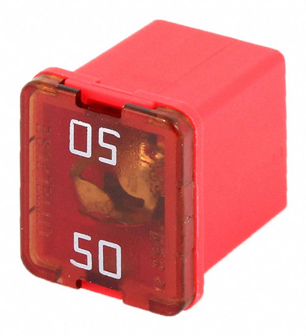 FUSE, 58 V DC, 50 AMPS, 14½ IN L X 12 IN W X 16 IN D, RED, LOW-PROFILE