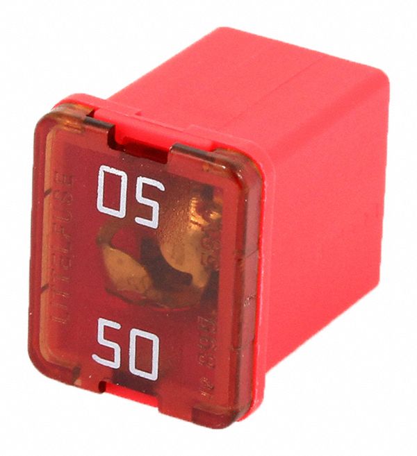 FUSE, 58 V DC, 50 AMPS, 14½ IN L X 12 IN W X 16 IN D, RED, LOW-PROFILE