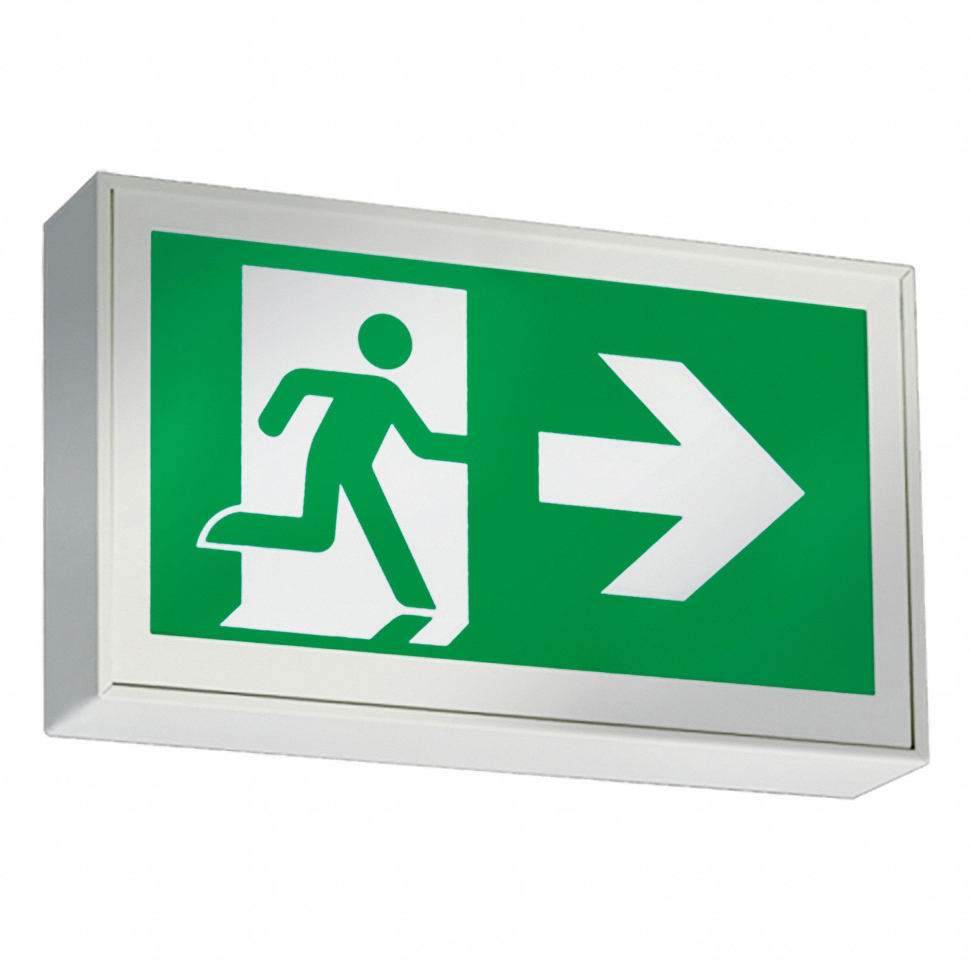 LED EXIT SIGN,WHITE,7 5/8 IN H