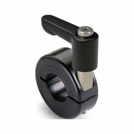 Quick Clamping Shaft Collar: 1 1/2 in Bore Dia, Round, 2024, Aluminum, Black