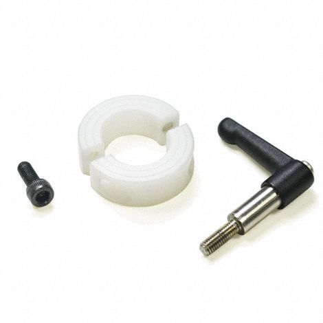 Quick Clamping Shaft Collar: 1 1/4 in Bore Dia, Round, Acetal, Plastic, Black