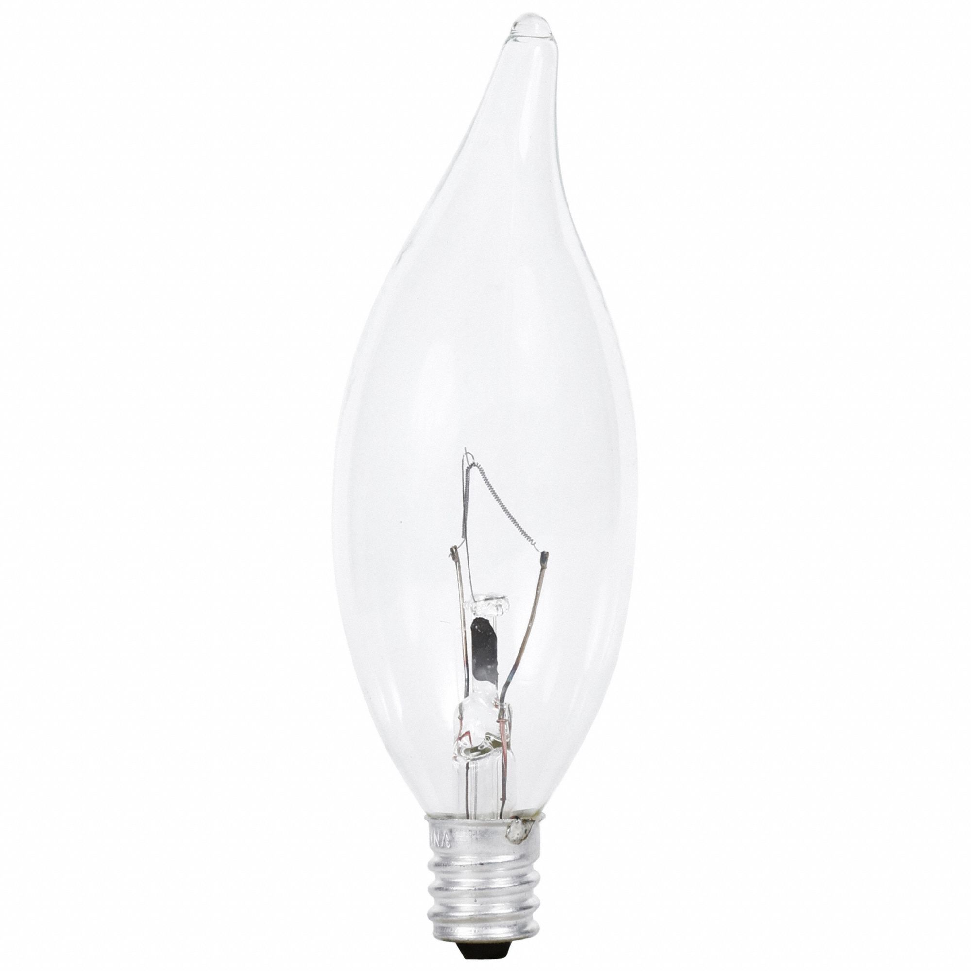 INCANDESCENT BULB, 150 LM, 25W, 120V, 2,850K COLOUR TEMP, 3.875 IN L, CANDELABRA (E12), B10 SHAPE