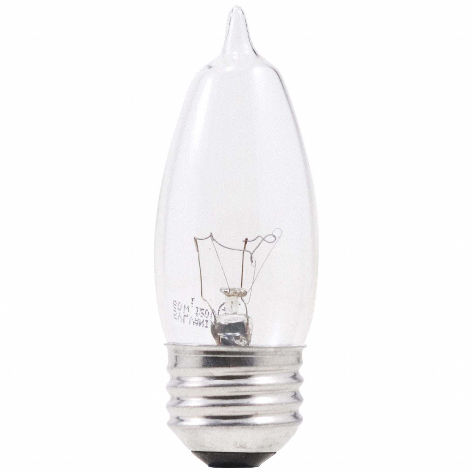 INCANDESCENT BULB, 175 LM, 25W, 120V, 2,850K COLOUR TEMP, 3.875 IN L, CANDELABRA (E12), B10 SHAPE