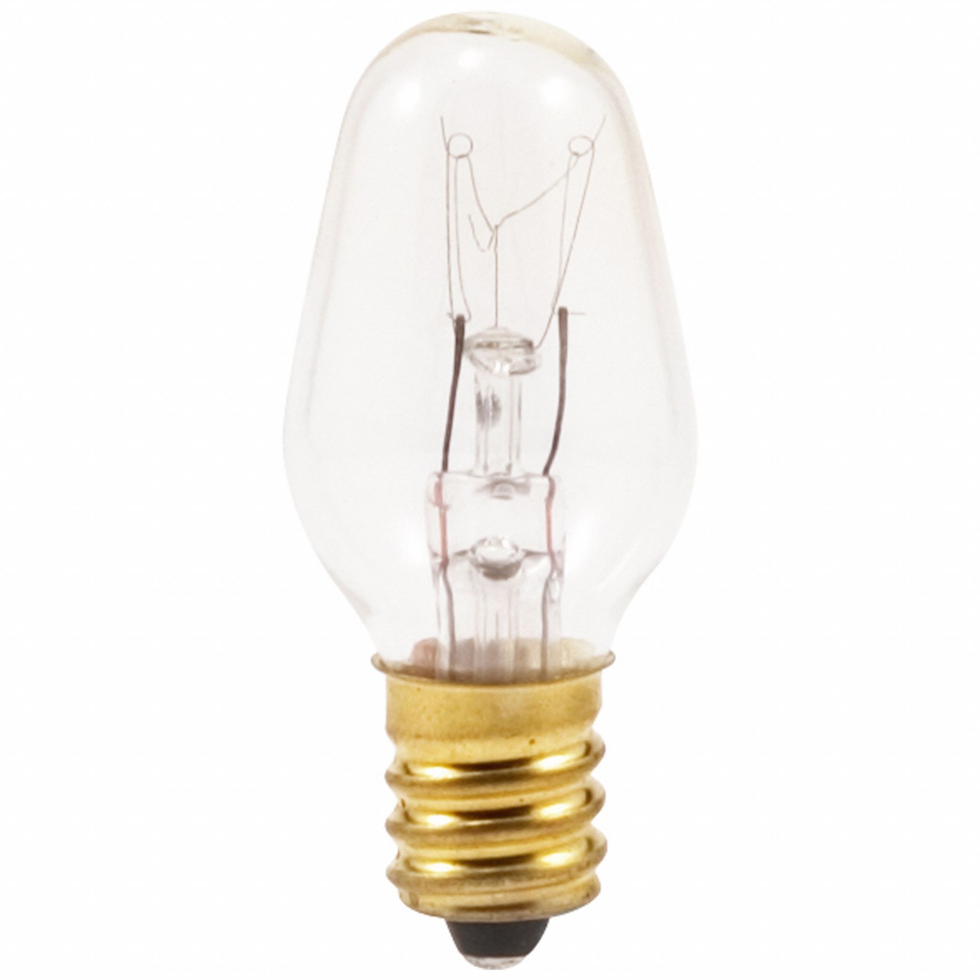 INCANDESCENT BULB, 40 LM, 7W, 120V, 2,850K COLOUR TEMP, 2.125 IN L, CANDELABRA SCREW (E12), C7 SHAPE
