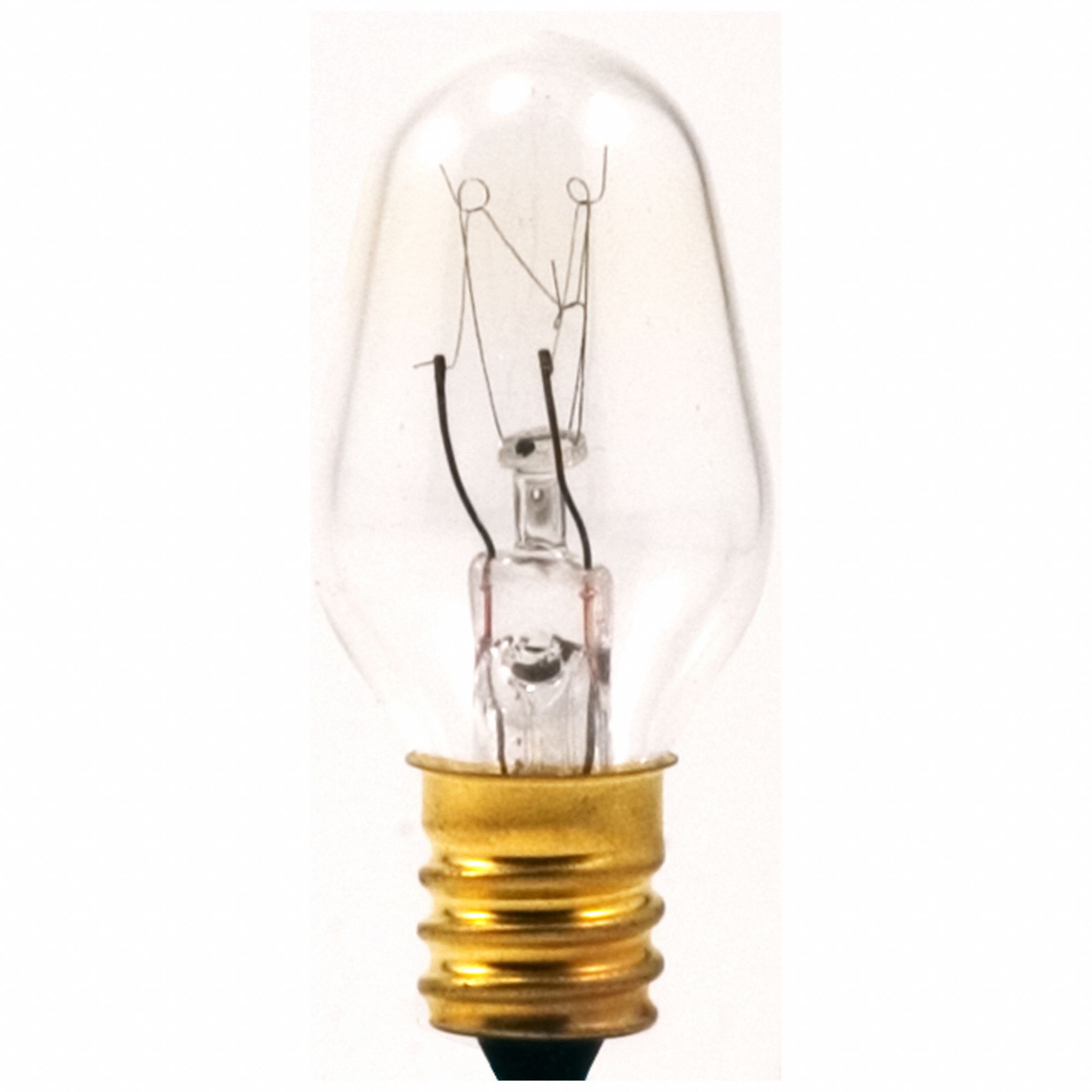 INCANDESCENT BULB, 15 LM, 4W, 120V, 2,850K COLOUR TEMP, 2.125 IN L, CANDELABRA SCREW (E12), C7 SHAPE