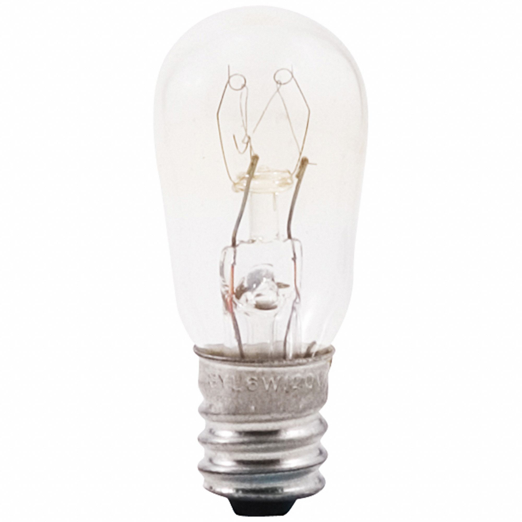 INCANDESCENT BULB, 40 LM, 6 WATTS, 120V, 2,850K COLOUR TEMPERATURE, CANDELABRA SCREW (E12), S6 SHAPE