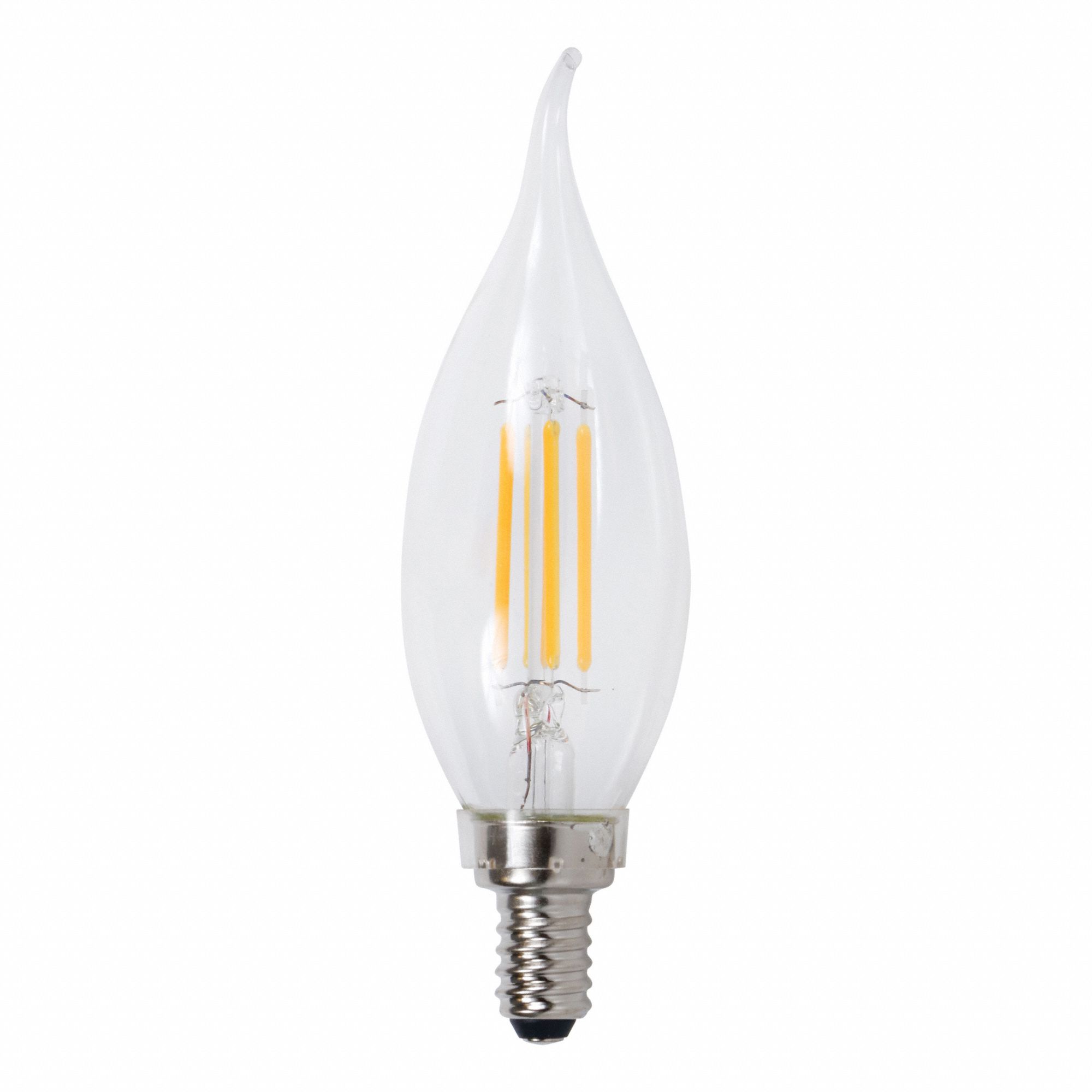 LED BULB, 500 LM, 5.5W, 120V AC, 2,700K, WARM WHITE/DAYLIGHT, 1.4375 IN L, SHATTER-RESIST, E12, B10