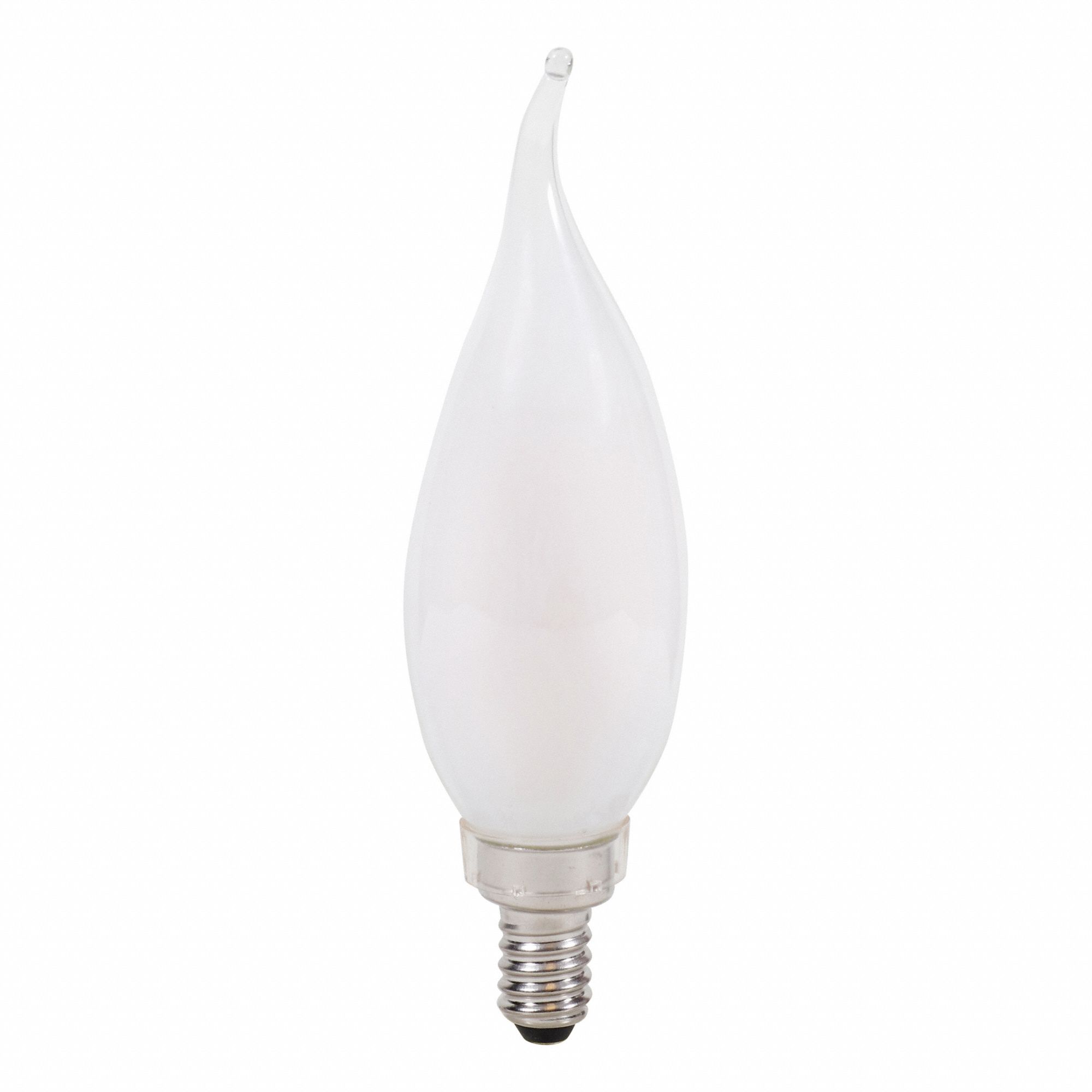 LED BULB, 500 LM, 5.5W, 120V AC, 2,700K, WARM WHITE/DAYLIGHT, 4.72 IN L, SHATTER-RESISTANT, E12, B10