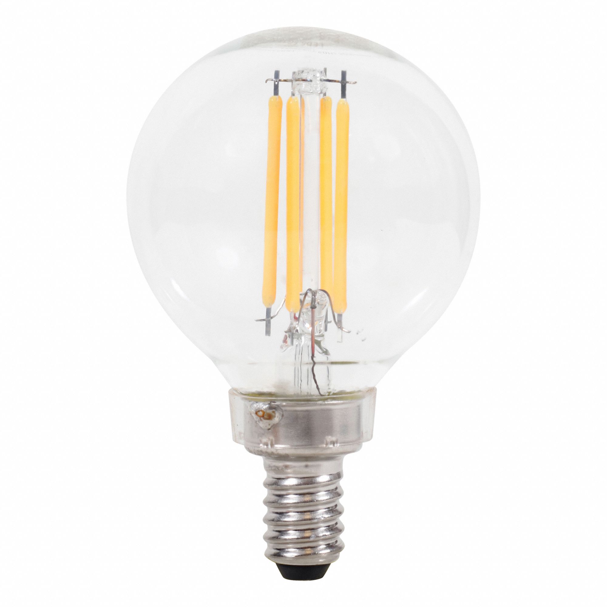 LED BULB, 500 LM, 5.5W, 120V AC, 2,700K, WARM WHITE/DAYLIGHT, 3.11 IN L, SHATTER-RESIST, E12, G16.5