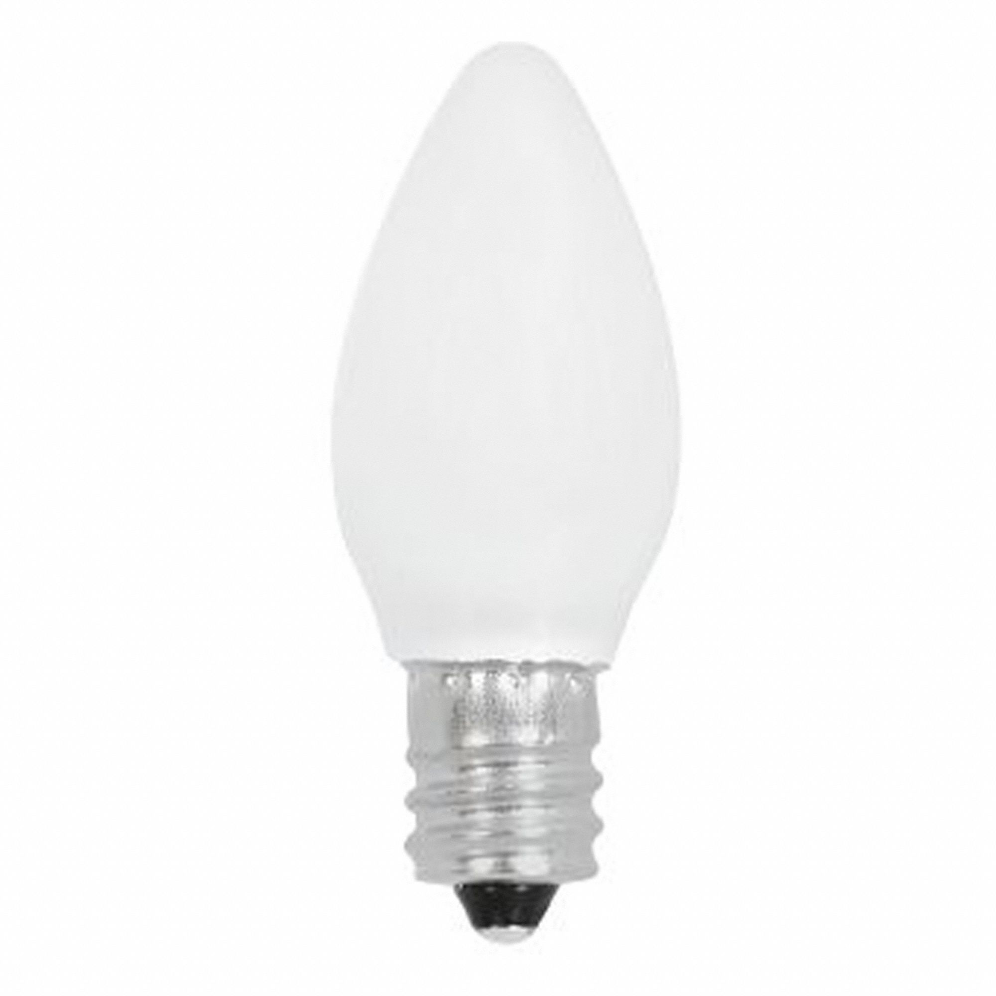 LED BULB, 30 LM, 1W, 120V AC, 3,000K, WARM WHITE/DAYLIGHT, 2.05 IN L, C7, SHATTER-RESISTANT, E12