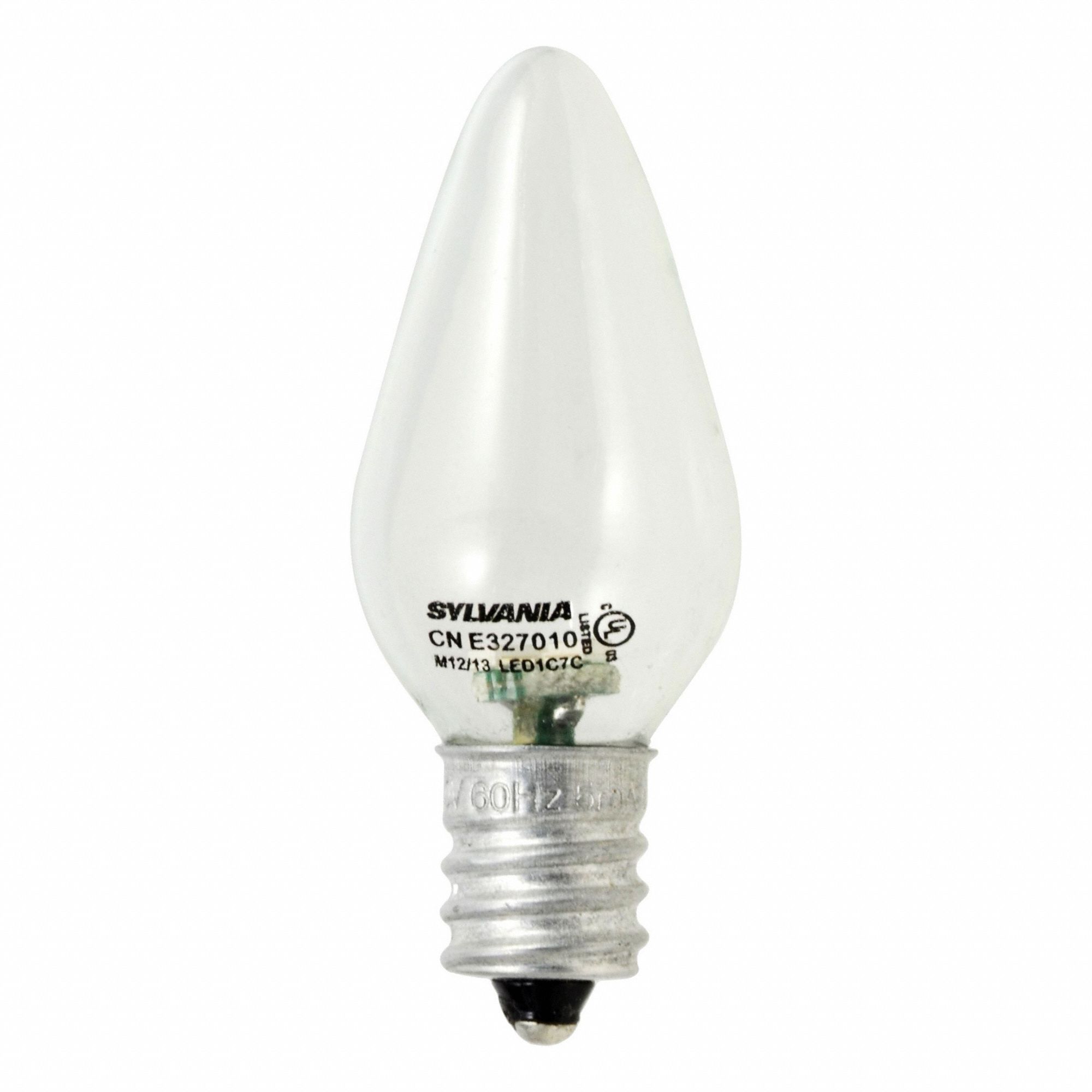 LED BULB, 4 LM, 0.6W, 120V AC, 6,500K, COOL/NEUTRAL/WARM WHITE, 0.9375 IN L, SHATTER-RESIST, E12, C7