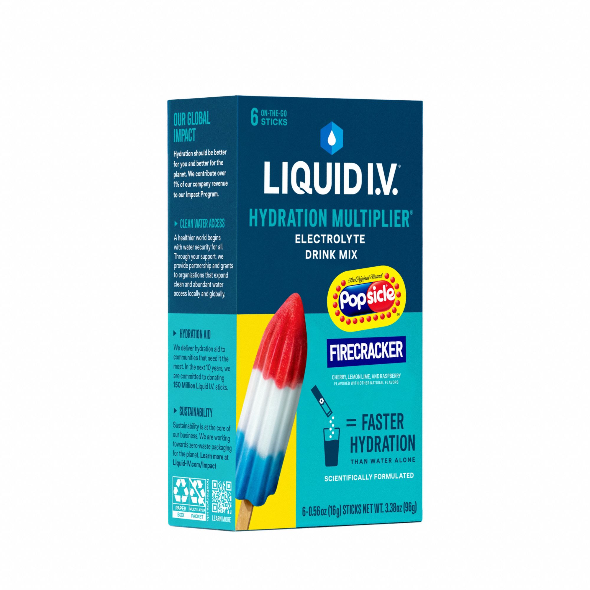 Sports Drink Mix: Popsicle® Firecracker, Single-Serve, 0.6 oz Concentrate Per Pack, 6 PK