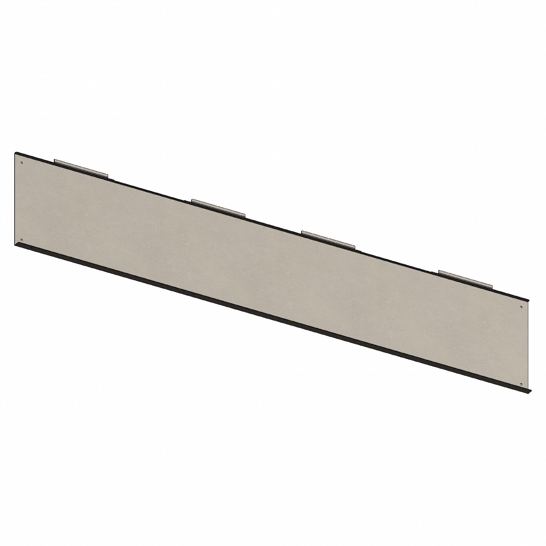Wall Mounting Plate: 1/2 in x 74 3/4 in
