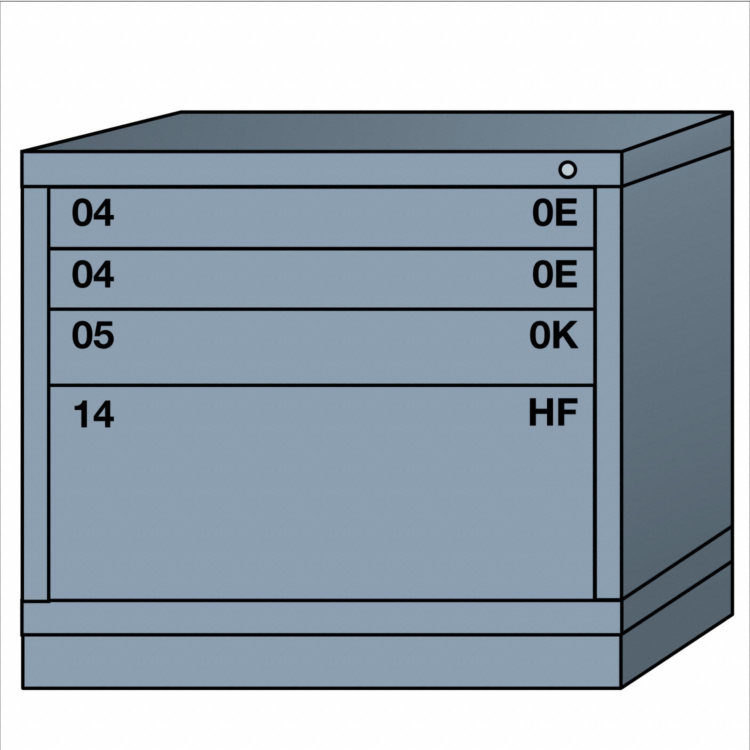 LYON LLC MODULAR DRAWER CABINET,4 DWR,POWDER COAT - 4403 ...