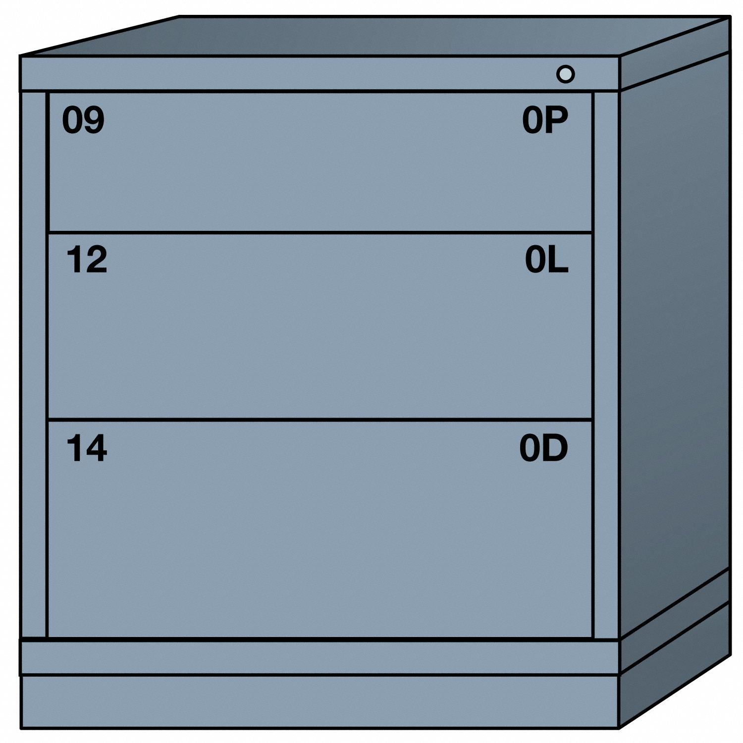 LYON LLC MODULAR DRAWER CABINET,3 DWR,POWDER COAT - 4403 ...