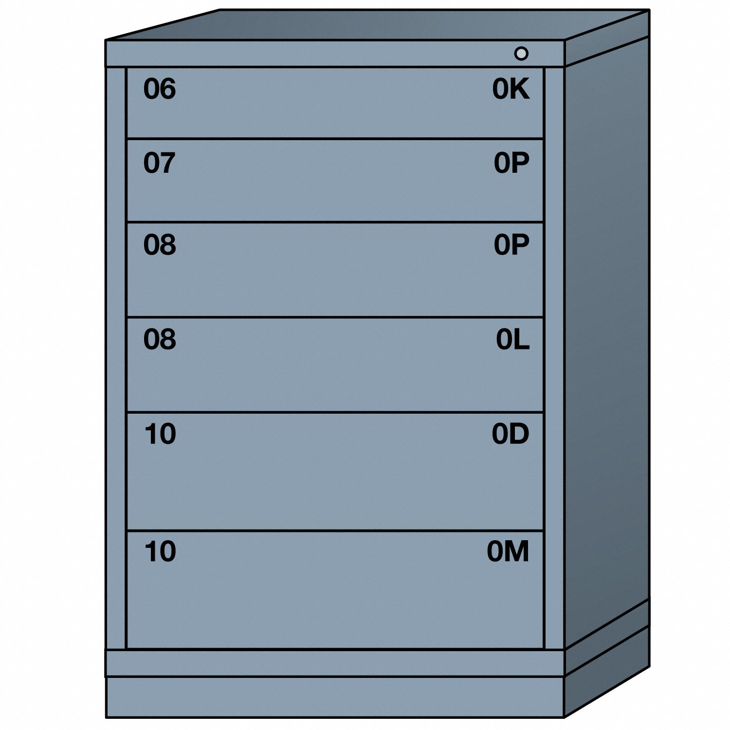 LYON LLC MODULAR DRAWER CABINET,6 DWR,POWDER COAT - 4403 ...