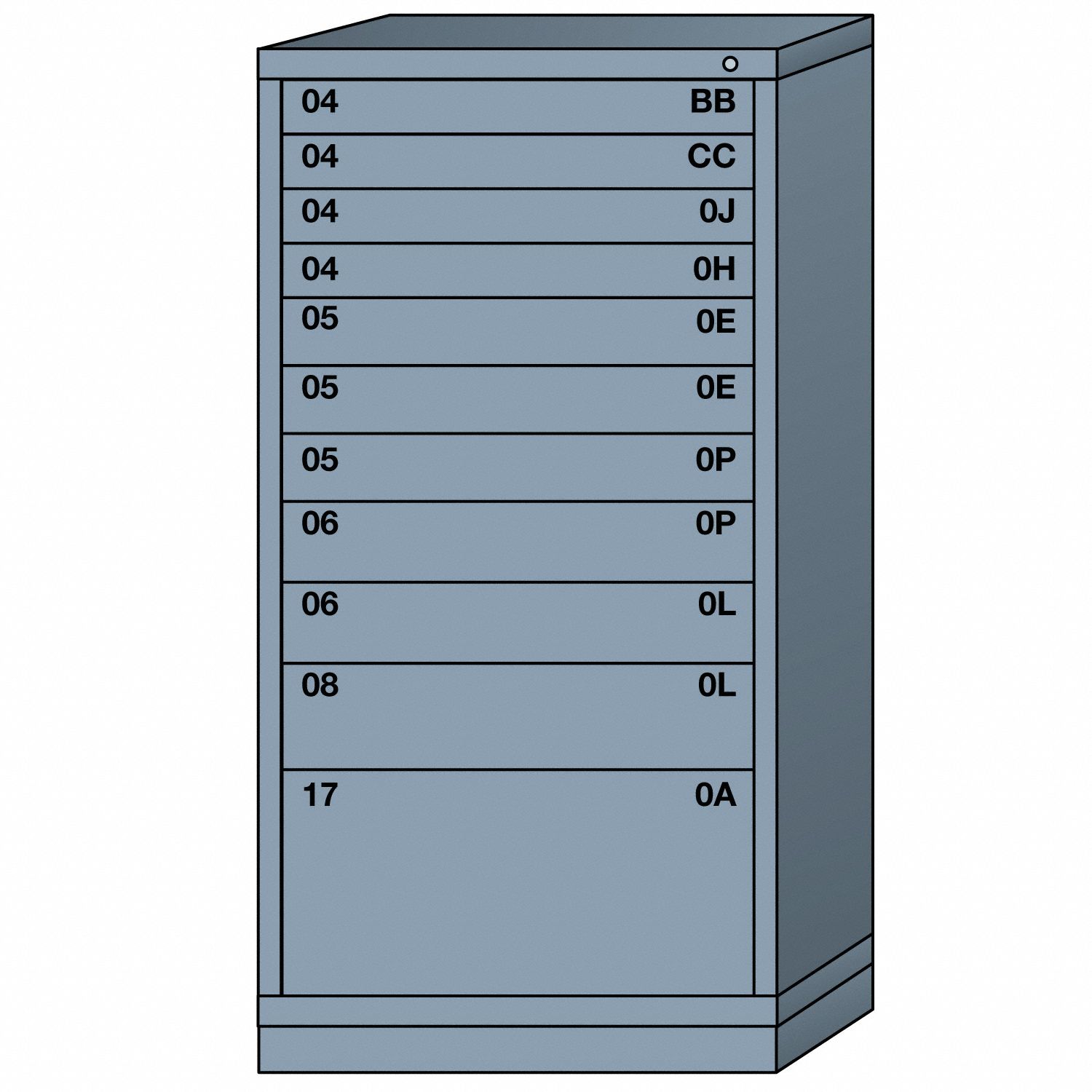 LYON LLC MODULAR DRAWER CABINET,11 DWR,POWDER CTD - 4403 ...