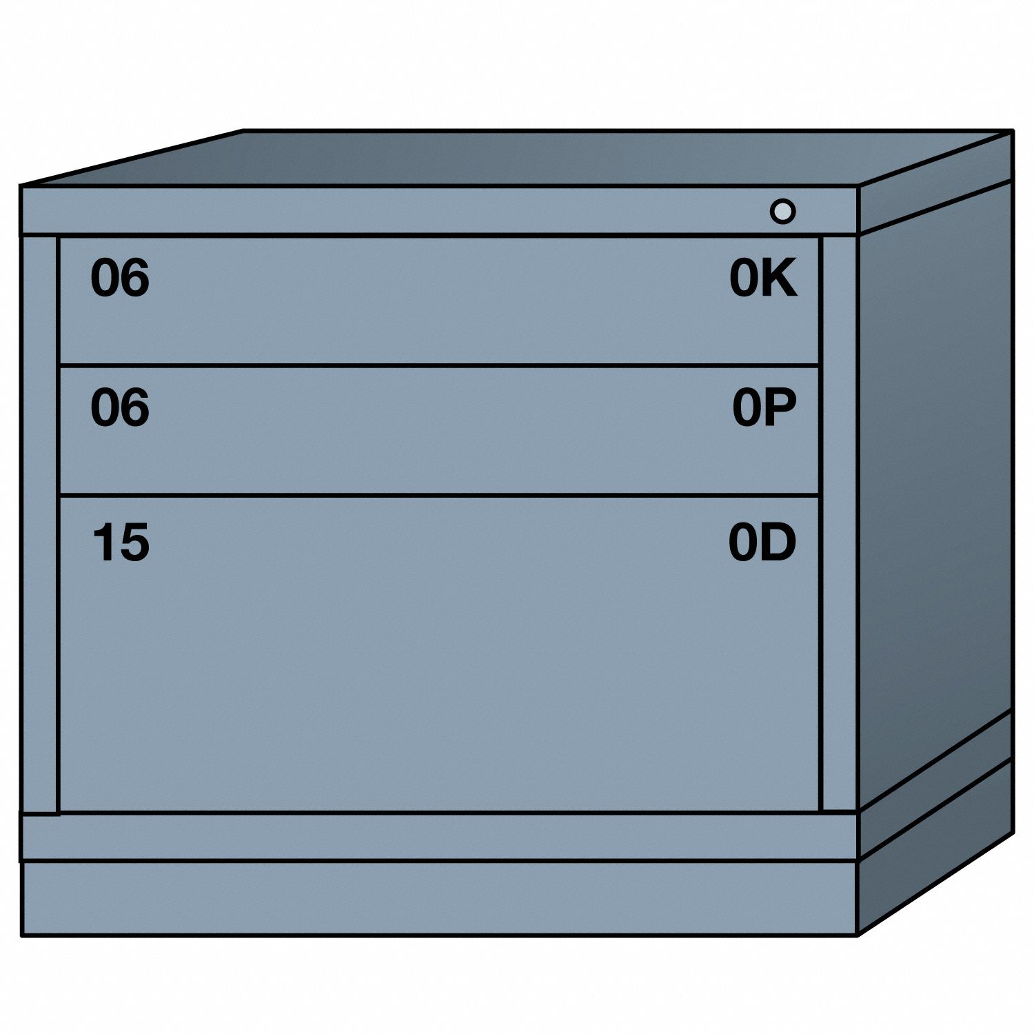 MODULAR DRAWER CABINET,3 DWR,POWDER CTD