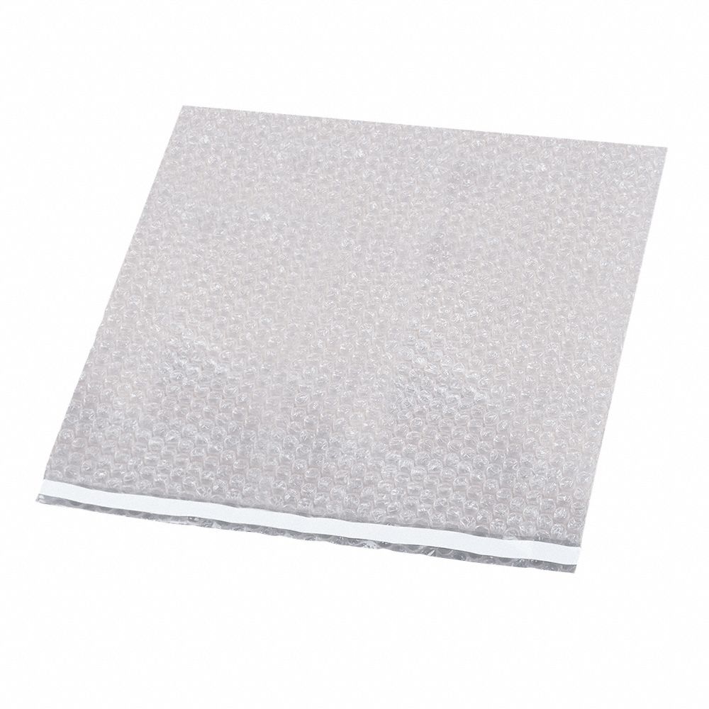 Bubble Bag,  Self-Sealing,  Bubble Size 3/16 in,  Bubble Bag Width 12 in