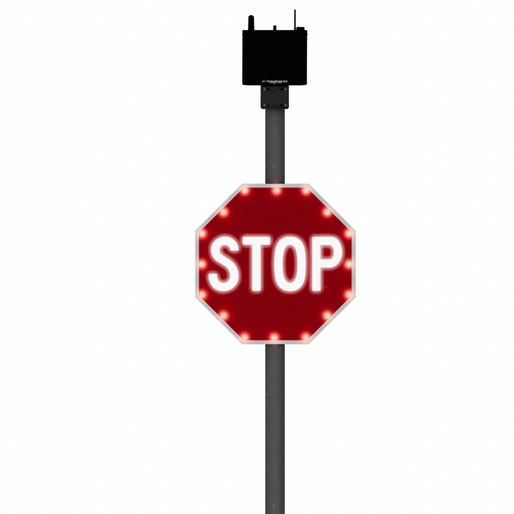 LED Stop Sign Red Solar