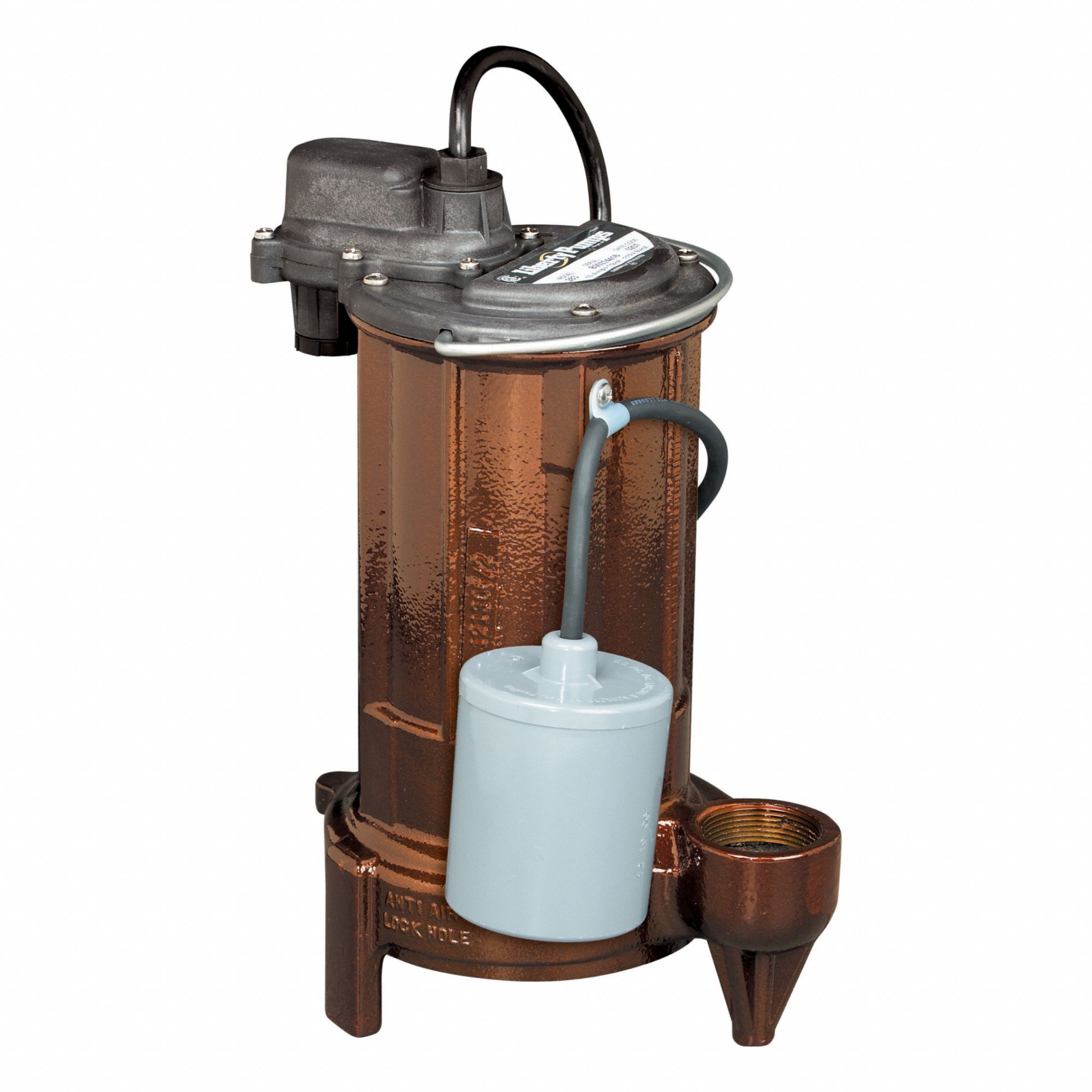 Submersible Sump Pump: 1/2 hp, 115V AC, 63 gpm Flow Rate @ 10' of Head, 1 1/2 in FNPT