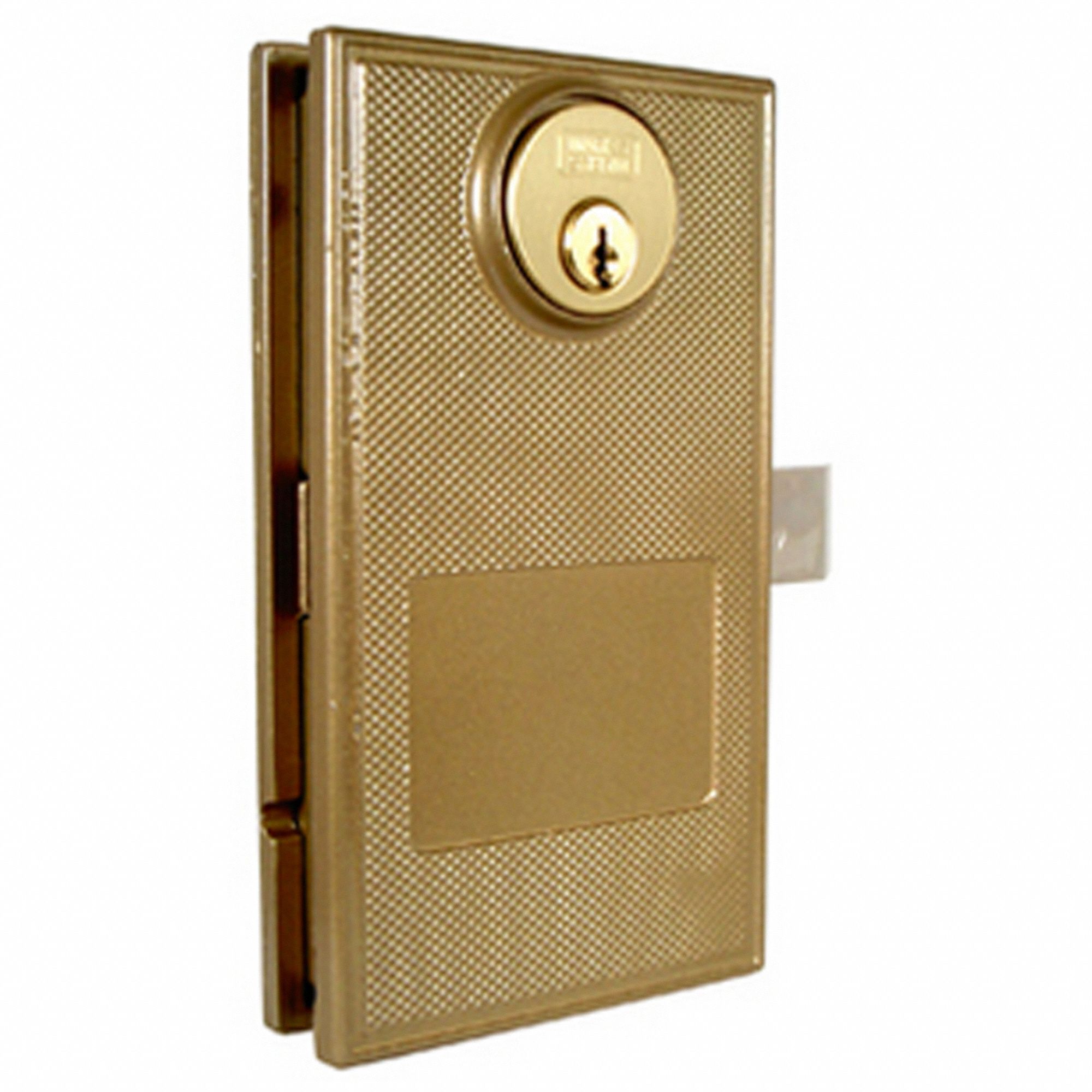 Lock: Swing Door Lock, Powder-Coated, Steel, Gold, Locks