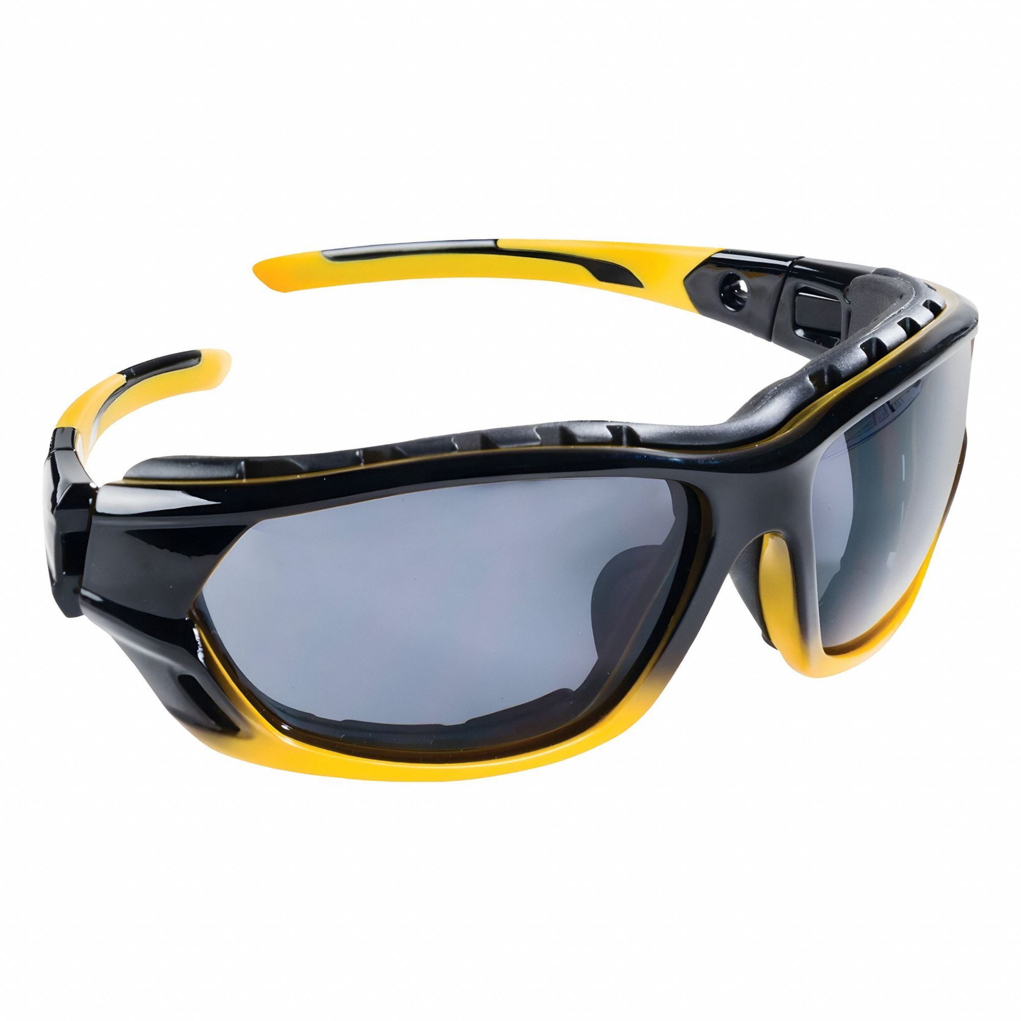 Safety Glasses: Smoke Lens Color, Full-Frame, Black/Yellow Frame Color, XPS530 Series