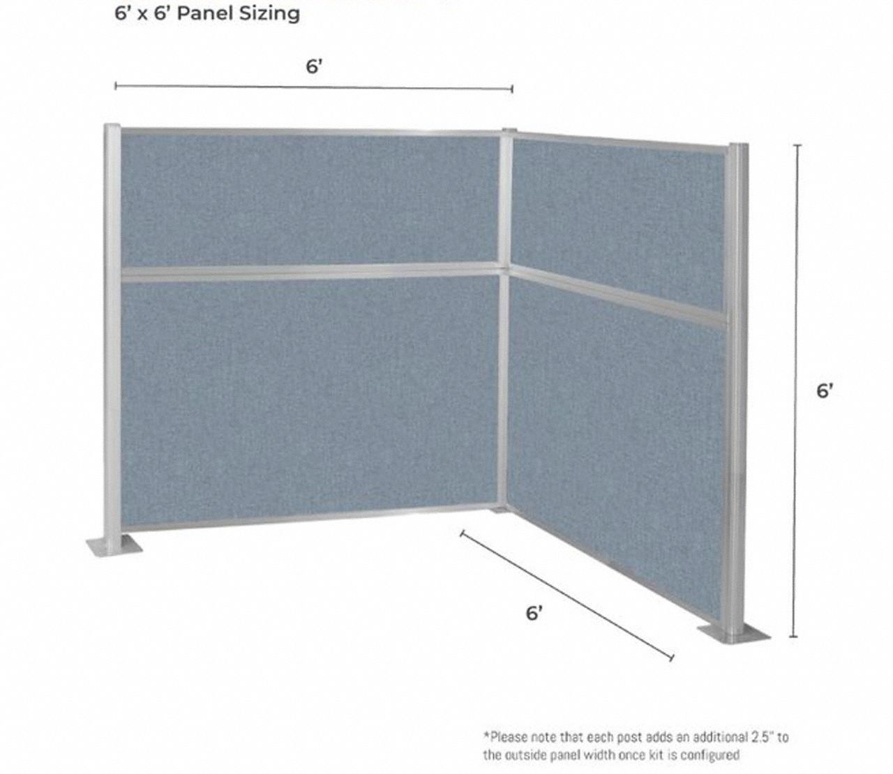 Cubicle Wall: 72 in Overall Ht, 72 in Overall Wd, 4 Panels, Sand, Fabric