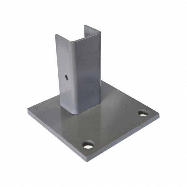 Footplate: 4 in x 4 in x 3 1/2 in, Bulk Storage Rack, Steel, Powder Coated, Gray