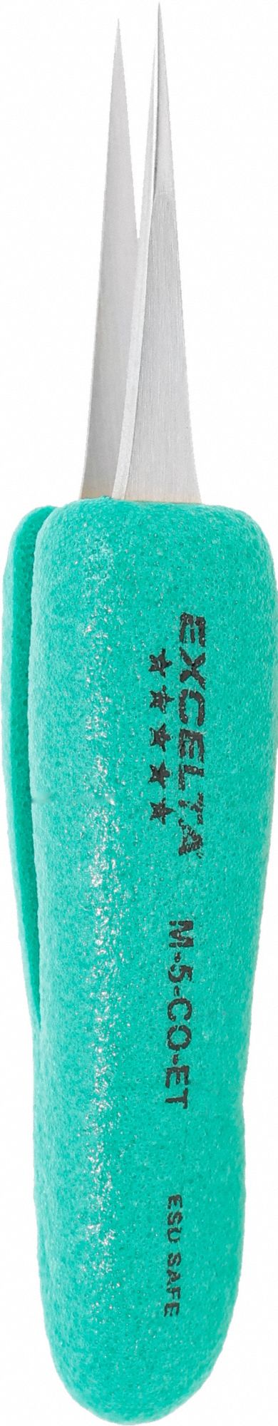 Tweezers: Cobalt, Point, Straight Tip, 0.0004 in Tip Thick