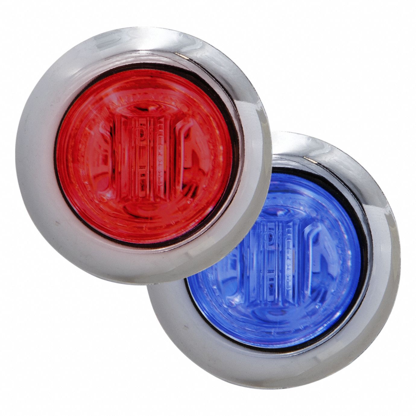 Clearance Marker Light: Clearance Light, LED, Round, Surface Mount, Blue/Red, Hole, IP67