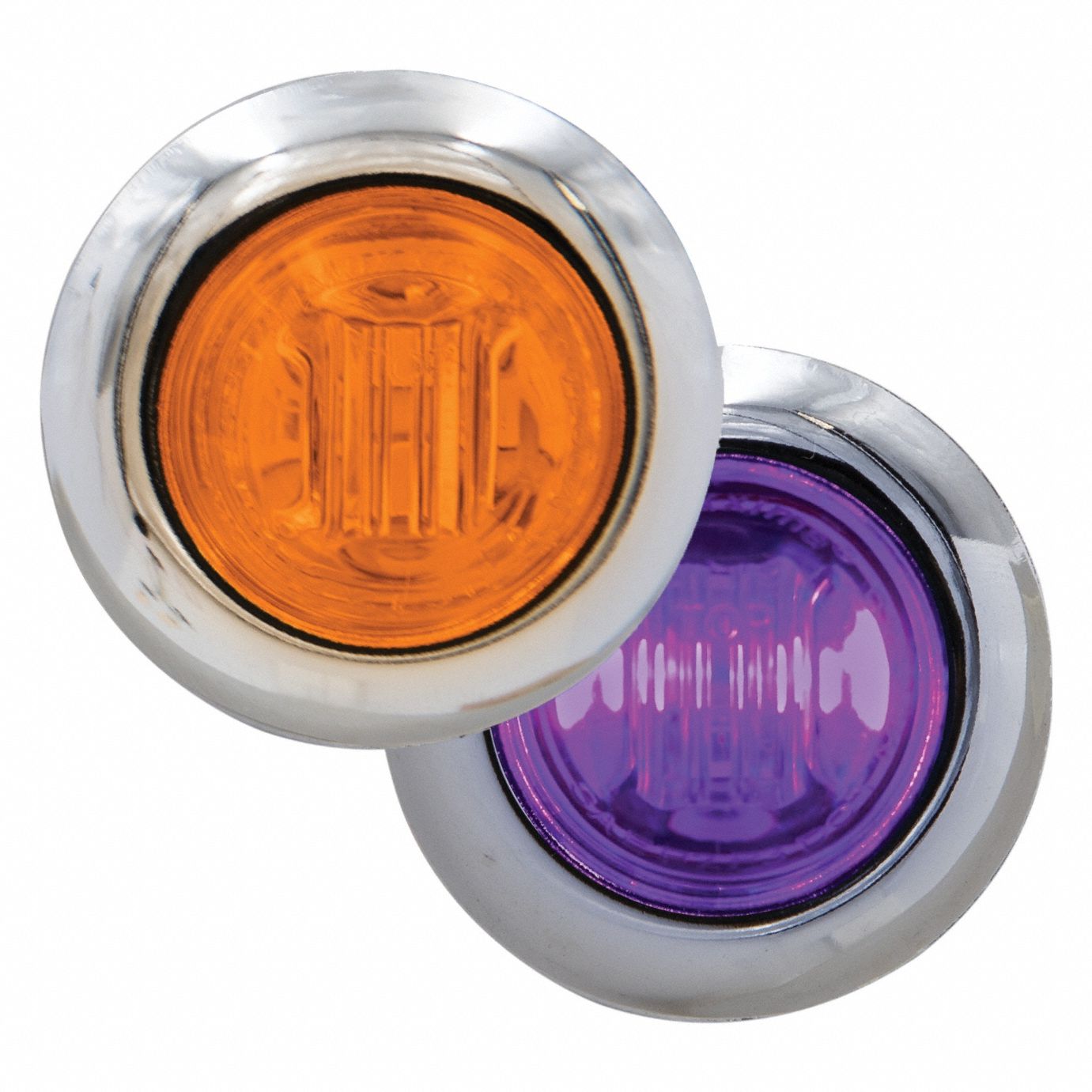Clearance Marker Light: Clearance Light, LED, Round, Surface Mount, Amber/Purple, Hole, IP67