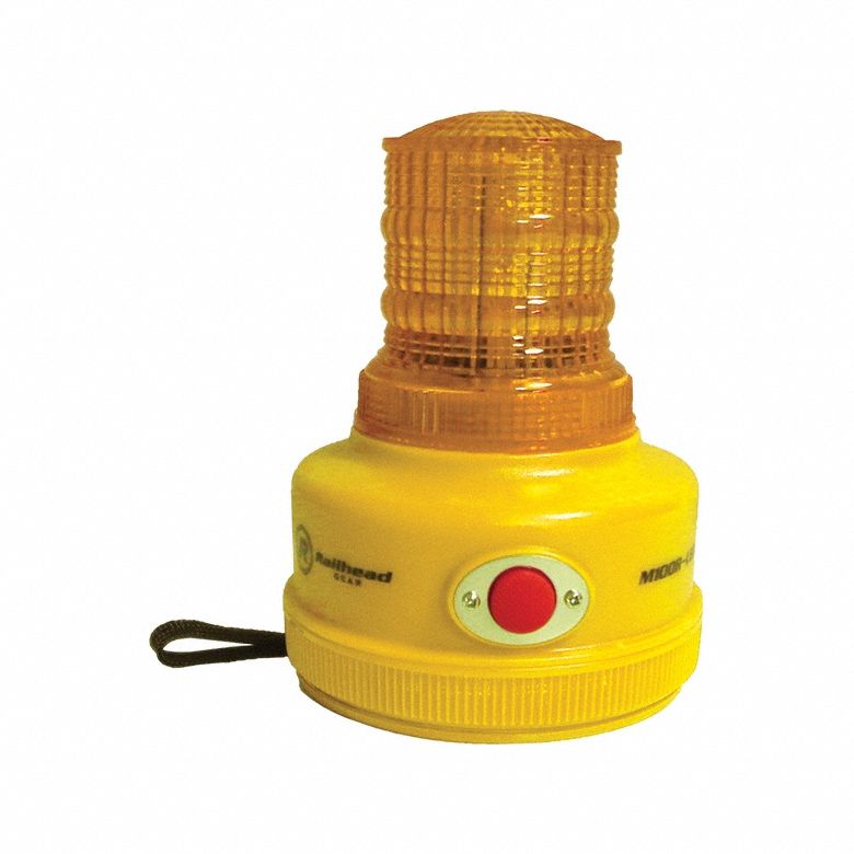 WARNING LIGHT, BATTERY, 60 FLASHES PER MINUTE, 4 3/32 IN OVERALL W, AMBER, M100A-LED