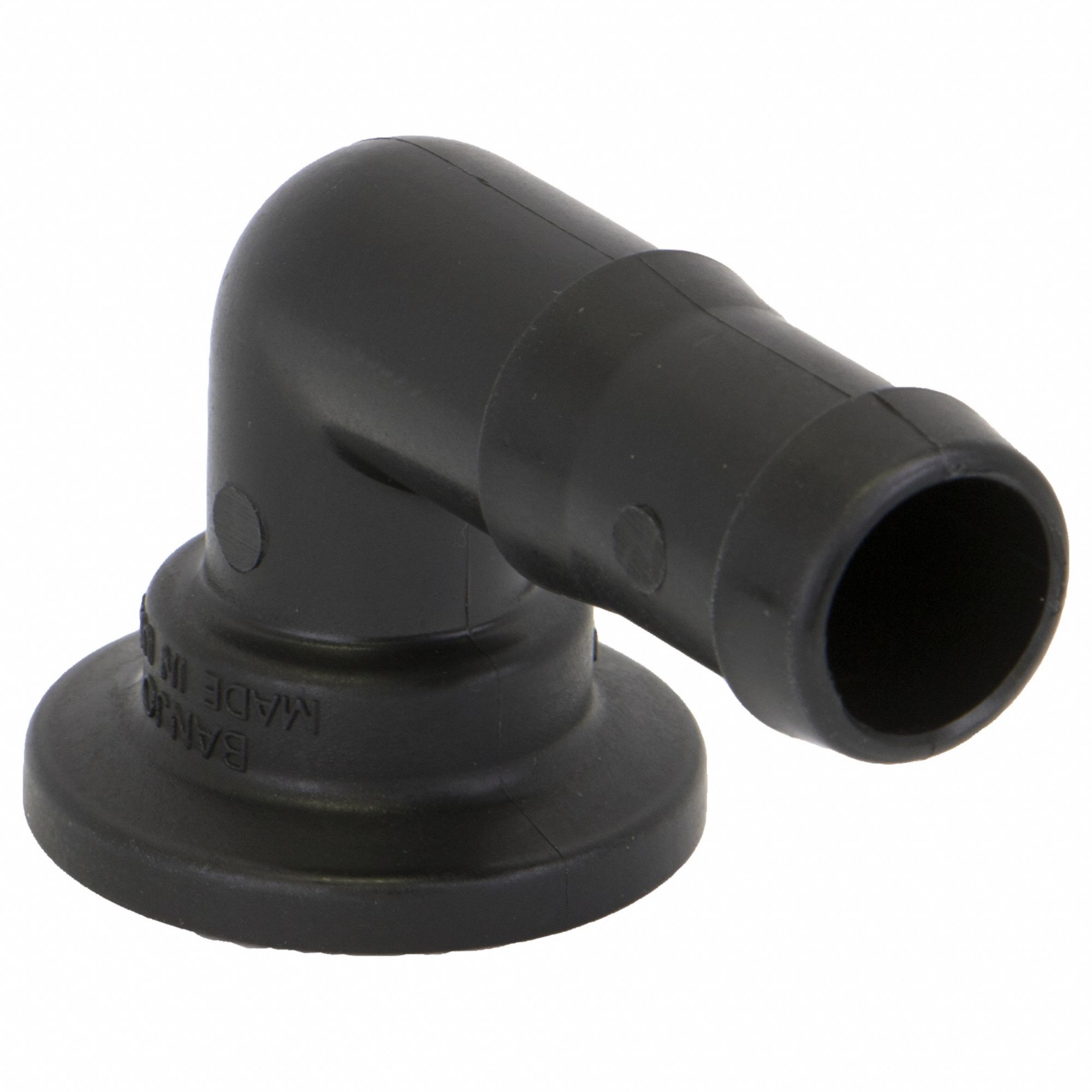 Pipe Elbow: 90° Elbow, 1 in x 1 in Fitting Pipe Size, Schedule 80, Flange x Male, Black