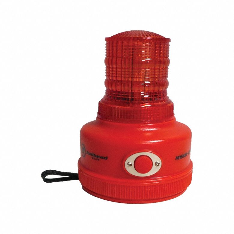 WARNING LIGHT, BATTERY, 60 FLASHES PER MINUTE, 4 3/32 IN OVERALL W, RED, M100R-LED