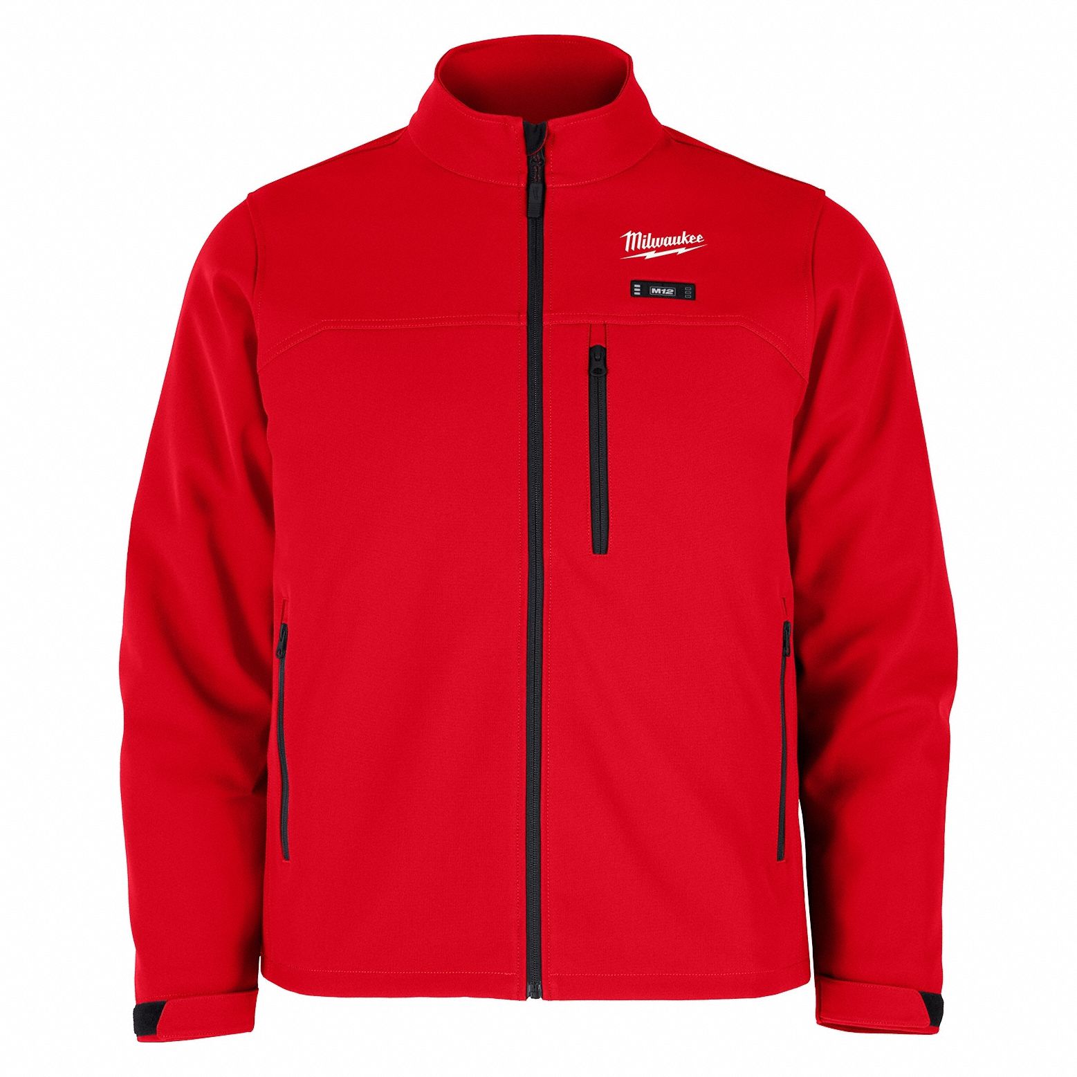 Heated Jacket: Men's, 2XL, Red, 3 to 12 Hours, 52 in Max Chest Size, 3 Outside Pockets