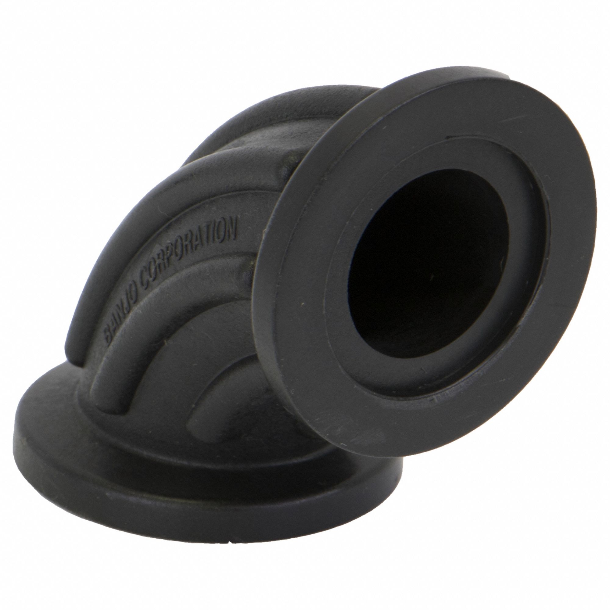 Pipe Elbow: 90° Elbow, 1 in x 1 in Fitting Pipe Size, Schedule 80, Flange, Black, 150°F Max Op Temp