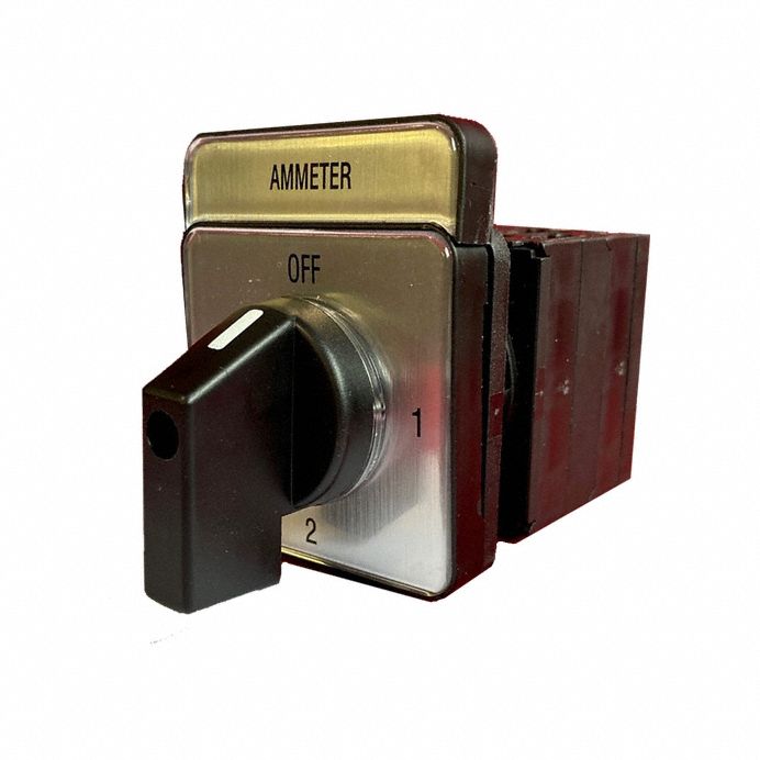 Ammeter Cam Switch: 3 Poles, Maintained, Three Phase, 600V
