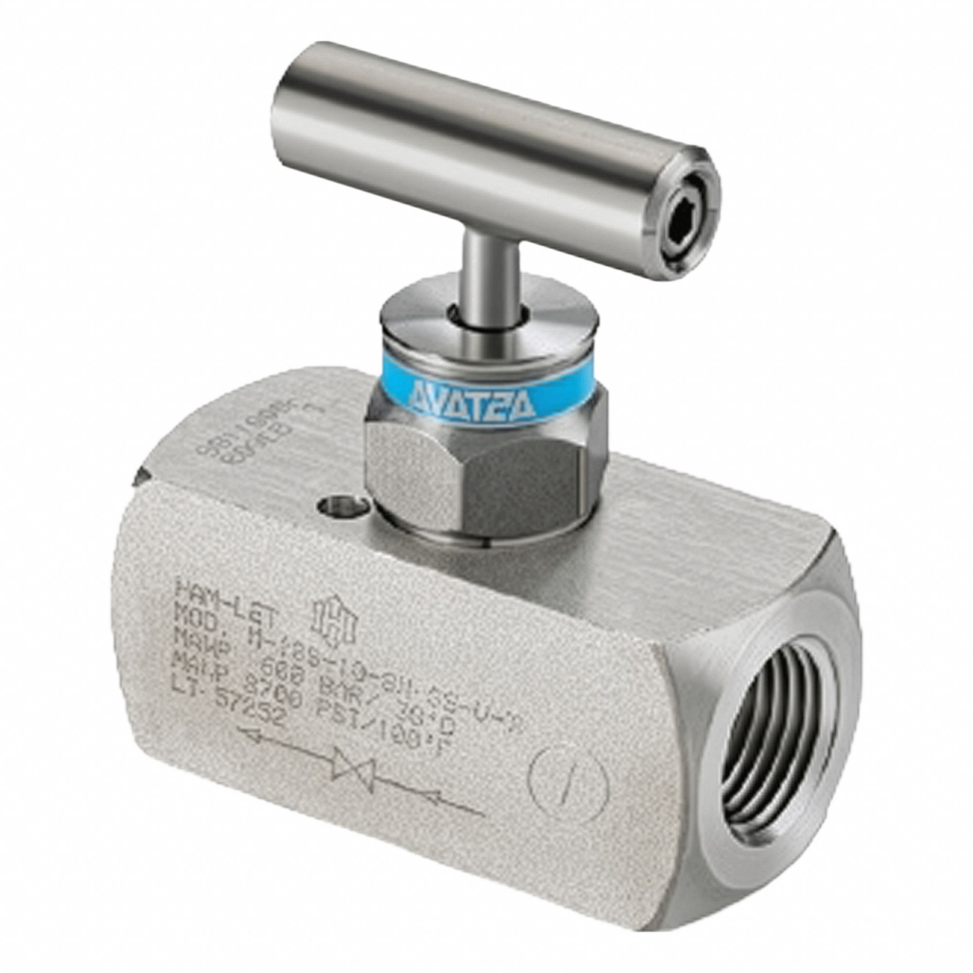 One-Way Valve: Stainless Steel, 1/2" FNPT, 1/2" FNPT, 6, 000 psi Pressure, Grafoil
