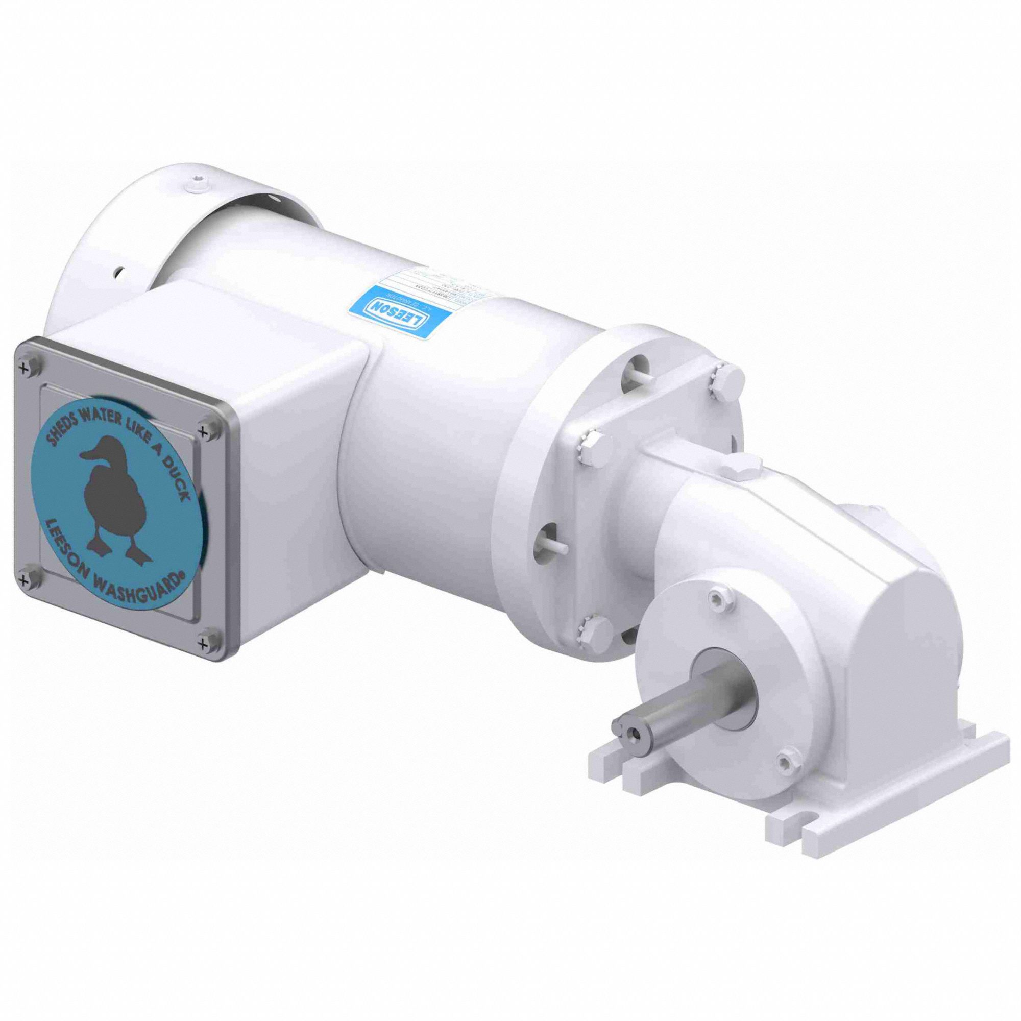 AC Gearmotor: Right Angle, Single Output Shaft, 3-Phase, TEFC, 172 RPM, 105 in-lb Max Torque