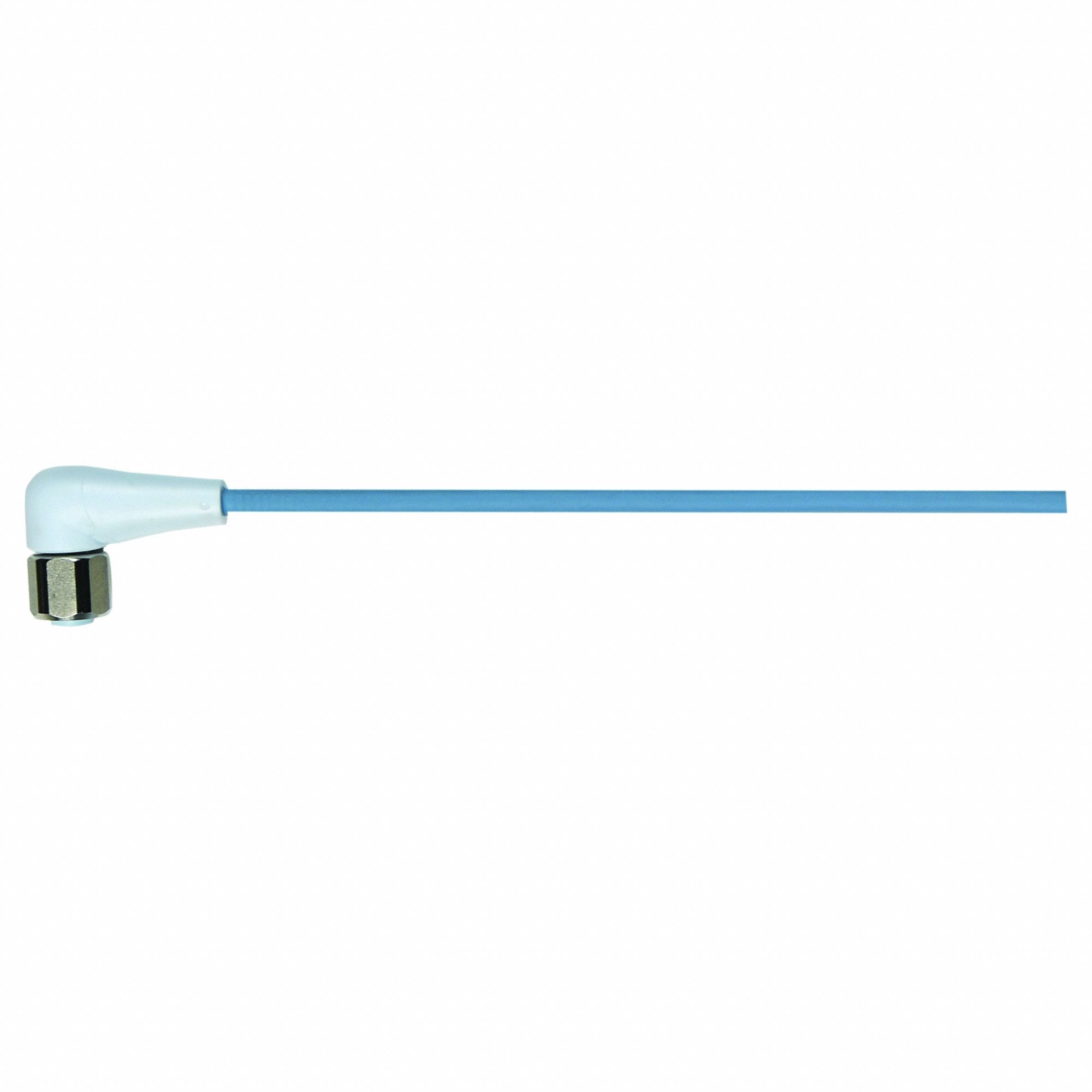Cordset: M12 Female Right Angle X Bare Wire, 4 Pins, Pastel Blue, TPE-S, 3 m Cable Lg