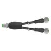 M12 to M12 Y-Distributor Cordsets with PVC Jacket for Flexing Applications