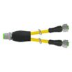 M12 to M12 Y-Distributor Cordsets with PUR Jacket for Twisting Applications