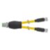 M12 x M8 Y-Distributor Cordsets with PUR Jacket for Twisting Applications