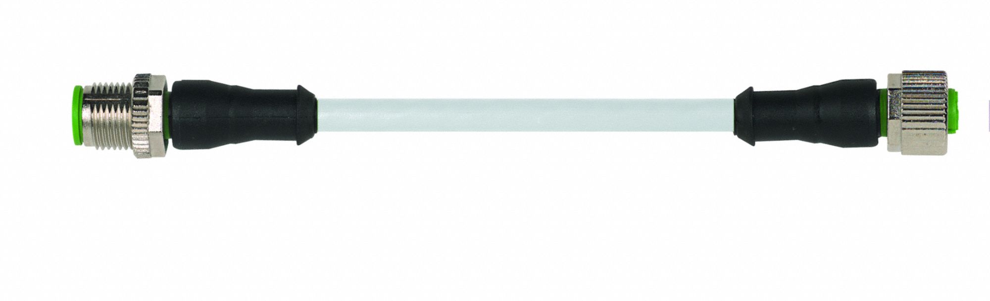 Cordset: M12 Male Straight X M12 Female Straight, 4 Pins, Black, PVC, 0.3 m Cable Lg